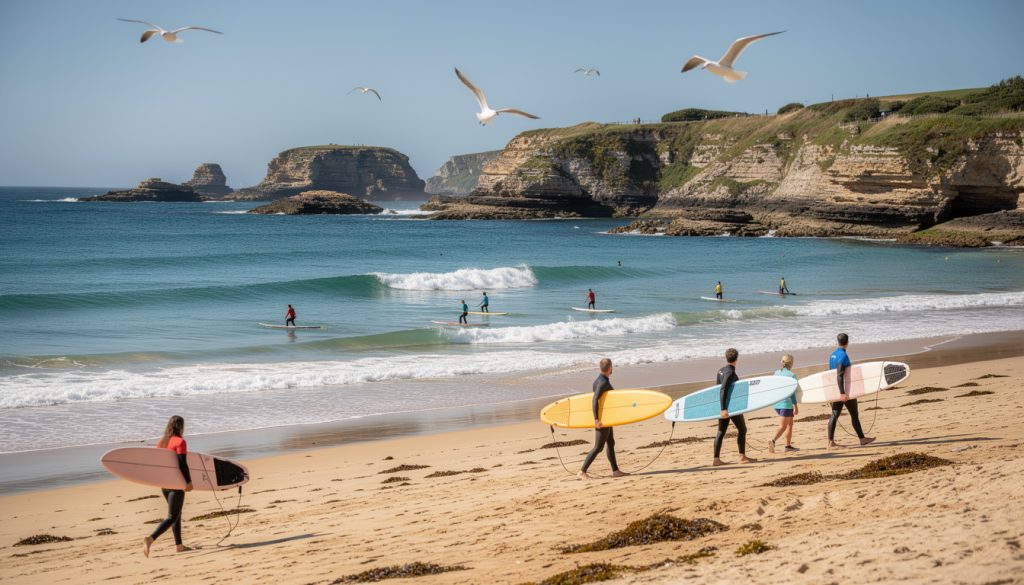 découvrez les meilleurs spots de surf en bretagne adaptés aux débutants pour apprendre en toute sécurité et profiter des vagues bretonnes.